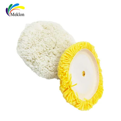 Pad de laine blanche jaune pour le polissage des voitures, fournitures de nettoyage de voiture polyvalentes
