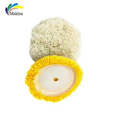 Pad de laine blanche jaune pour le polissage des voitures, fournitures de nettoyage de voiture polyvalentes