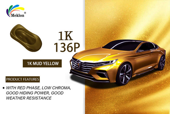 Peinture automobile jaune boue 1K Basecoat revêtement acrylique résistant à la moisissure