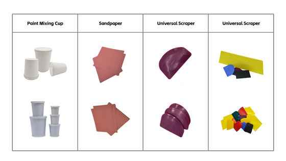 Plusieurs types de peinture automobile et d'accessoires de beauté à choisir