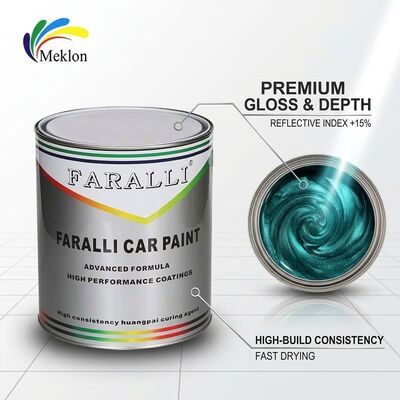 Couche de carrosserie de voiture brillante 1K bleu verdâtre Intermix automobile Peinture de finition