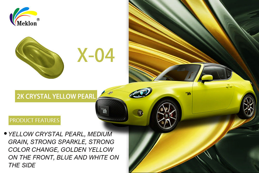 Peinture automatique 1K cristalline jaune perle: couleurs vives et résistance aux intempéries pour la carrosserie de voiture