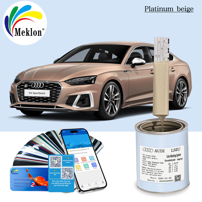 Peinture mixte de voiture durable prête pour Audi LSIU Modèles Beige Platine par Meklon