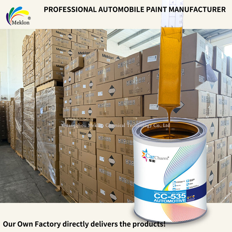 Peinture de retouche acrylique MK-M418 100% assortie, base coat dorée argentée (jaune) pour réparation automobile