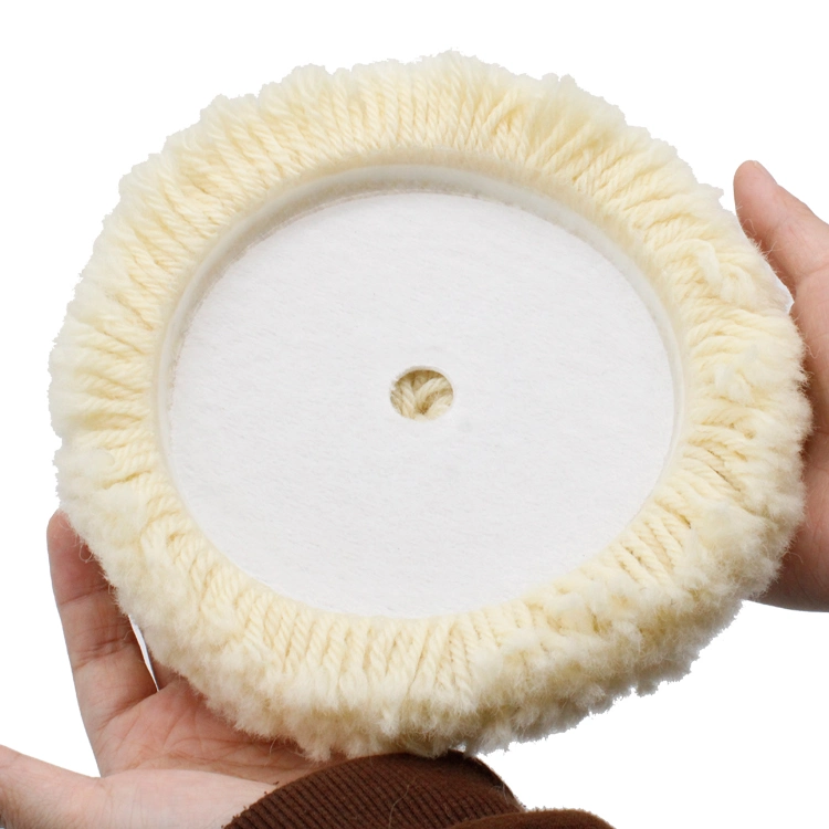 Pad de laine blanche jaune pour le polissage des voitures, fournitures de nettoyage de voiture polyvalentes 2